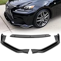 3-Piece Front Bumper Lip fit for Compatible with Lexus IS250 IS350 F-Sport 2014-2016, Front Bumper Lip Spoiler Air Chin Body Kit Splitter ABS, Painted Glossy Black, 2015 (Sport-Style)