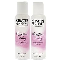 Daily Travel Duo - Shampoo & Conditoner - Smooth glossy hair - Anti - Frizz - Prolongs treatment - All Hair Type - sulphate Paraben Free - 3.4 Oz