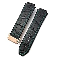 20mm 22mm Cowhide Leather Rubber Watchband 25mm * 19mm Fit for Hublot Watch Strap Calfskin Silicone Bracelets Sport (Color : 22, Size : 22mm)