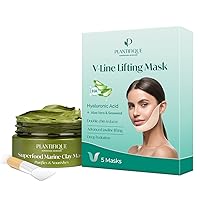 PLANTIFIQUE Korean Skin Care Detox Face Mask with Avocado and V-Line Lifting Face Mask 5 PCS
