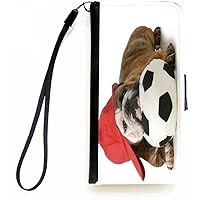 English Bulldog Puppy Sports Flip Wallet Case with Magnetic Flap for Apple iPhone 5 and 5s