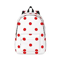 Polka Dot Printed Canvas Backpack Capacity Waterproof Laptop Backpack Travel Bag fog Men Women