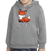 Foxy Girl Print Toddler Pullover Hoodie - Graphic Sponge Fleece Hoodie - Art Hoodie for Kids