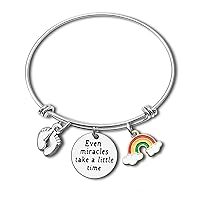 Rainbow Baby Bracelet New Mom Gifts Baby Announcement Jewelry Gifts Bangle Pregnancy Announcement Gifts Expecting New Mom Gift Mother to Be Gift Mother's Day Christmas Baby Shower Jewelry Gift