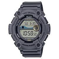 Casio Digital Men's Wristwatch, Tide Graph & Moon Data Display Function, WS-1300 Series, Overseas Model