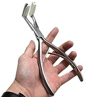 Tape in Hair Extensions Pliers Silvery Stainless Steel Flat Surface Extensions Tape Sealing Clamp Pliers Tool (Silvery)