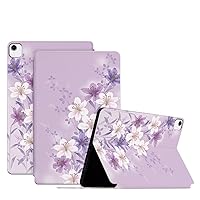 Alluring Exquisite Flower TPU Tablet Case for iPad Mini 1 2 3 4 5 6 Pro 9.7 10.5 11 in Gen Cover Skin-Friendly Durable Dropproof Protective Shell(Purple,Mini 6)