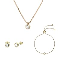 Ted Baker London Plain Crystal Bundle, Sinaa Crystal Earrings, Sininaa Crystal Necklace, Sarsa Crystal Bracelet (Gold Tone/Crystal)