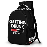 Getting Drunk. Please Wait Casual Backpack Fashion Travel Hiking Laptop Bag Work Picnic Camping Beach