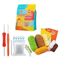 Crochet Potted Plant Kits DIY Crochet Flower Kits for Beginner with Crochet Hook Yarn Needle Instructions Knitting Wool Yarn DIY Woven Shawl Hat Crochet Thread Supplies