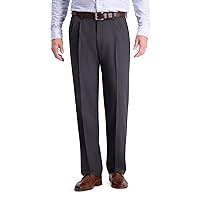 Haggar Men's Cool 18 Pro Classic Fit Pleat Front Hidden Expandable Waist Pant-Regular and Big & Tall Sizes