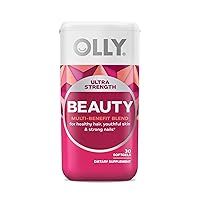 Ultra Strength Beauty Softgels, Healthy Hair, Skin and Nails, Biotin, Hyaluronic Acid, Collagen Peptides, Total Beauty Supplement, 30 Day Supply - 30 Count