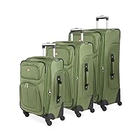 SwissGear Sion Softside Expandable Luggage, Evergreen, 3-Piece Set (21/25/29)