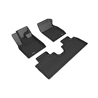 3D MAXpider All-Weather Floor Mats for Ford Mustang Mach-E 2021-2023 Custom Fit Car Floor Liners, Kagu Series (1st & 2nd Row, Black)