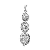 2.50 CTW Natural Diamond Polki Beaded Drop Pendant 925 Sterling Silver Platinum Plated Slice Diamond Jewelry