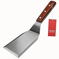 Professional Metal Spatula for Cast Iron Skillets and Flat Top Grills, Full Tang Wooden Handle,1.8mm Thick Stainless Steel Blade, Smash Burger Spatula Turner for Flipper, Cooking, BBQ, 5 Inch x 3 Inch