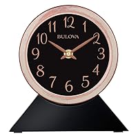 Bulova B5404 Port Jeff Clock, Aged Copper Finish, Black Base