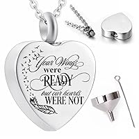 ZLXL427 Always in My Heart Cremation Urn Necklace for Ash Stainless Steel Funeral Keepsake Women Pendant Pet Memorial Jewelry Mementos BFBLD (Metal Color : Necklace Funnel)