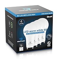 GREAT EAGLE LIGHTING CORPORATION LED GU24 Base, A19 Shape, 9W (60W Equivalent), Dimmable, 2700K Warm White, 750 Lumens, UL Listed, Twist-in Light Bulb (4-Pack)