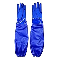 28 Inches Aquarium Water Change Long Warm PVC Maintenance Gloves Carton Lined Waterproof, Chemical Resistant, Pond,Work,Garden