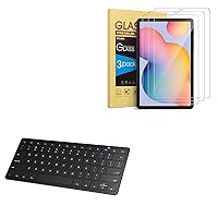 SPARIN 3 Pack Screen Protector for Samsung Galaxy Tab S6 Lite(2024/2022/2020) Bundle with Portable Keyboard for Samsung Tablet&Laptop&Phone