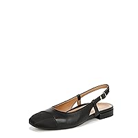 Vionic Women’s Orchid Petaluma Comfort Flats- Supportive Lightweight Slingback Flats with Arch Support Insole That Helps Correct Pronation Black Leather 6 Wide