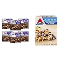 Atkins Pecan Caramel Clusters 60 Count, Caramel Chocolate Nut Roll Snack Bar 16 Count