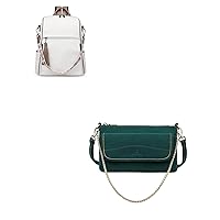 FADEON Small Purses for Women Clutch Wristlet Crossbody Bag and Leather Backpack Purse