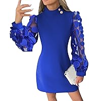 Sequin Sparkly Dress for Women Trendy Long Sleeve Sexy Mini Dress Formal Bodycon Glitter Elegant Ruched Short Dress