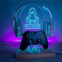 Gaming RGB Headphones Hanger,Headset Holder with 7 Colors Light - RGB LED Game Station Console Controller Holder - Game Controller Headset Hanger for All Universal Gaming PC Accessories