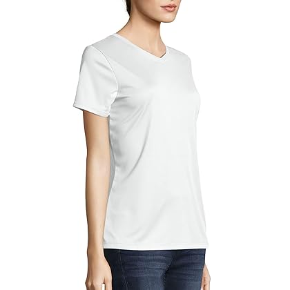 Hanes Women's Cooldri Short Sleeve Performance V-Neck T-Shirt (1 Pack)