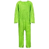 Christmas Green Big Monster Costume for Kids Christmas Deluxe Furry Kid Santa Suit Green Outfit