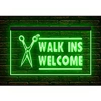 160021 Walk INS Welcome Beauty Haircut Barber Salon Shop Open Display LED Light Neon Sign (12