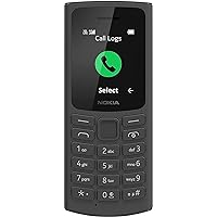 Nokia 105, Dual Sim 1.8 Inch S30+ Feature Phone with 4G Connectivity, 128MB + 48MB Storage, 1020mAh Removable Battery, FM Radio (Wired and Wireless Dual Mode) and 3-in-1 Speaker - Black