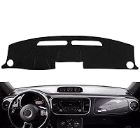 Dashboard Cover Dash Cover Mat Fit for VW Volkswagen Beetle Without Tray 2012-2018(Black) J180