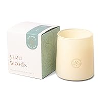 Scented Candles Firefly Flourish Collection Fragrant Soy Wax Candle in Opaque Glass, 6.5-Ounce, Yuzu Woods
