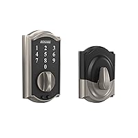 BE375 CAM 619 Touch Camelot Deadbolt, Electronic Keyless Entry Lock, Satin Nickel