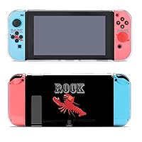 Rock Red Lobster Fashion Separable Case Compatible with Switch Anti-Scratch Dockable Hard Cover Grip Protective Shell