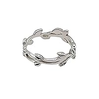 Navya Craft Silver Leaf Ring | 925 Sterling Silver Handmade Dainty Stacking Promise Ring for Women & Girls | Gift for Her Birthday Anniversary