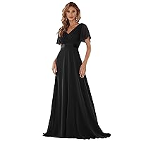 Ever-Pretty Women's Formal Dress Short Sleeve V-Neck Evening Dress Floor Length Mother of The Bride Dress 09890