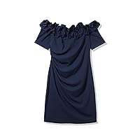 Xscape Women's Plus Size Knee Length Off The Shoulder Scuba Crepe Dress