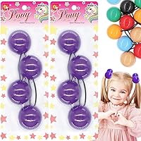 4 Pcs 42mm Large Ball Hair Ties Ponytail Holders Twinbead Bubble Balls Hair Accessories for Girls Kids Toddler (Purple)