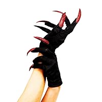 Halloween Witch Gloves with Glitter Nails Paw Gloves Performance Props Cosplay Costume Accessories Halloween Party Dress up Supplies