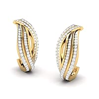 Jewels Yellow Gold 0.53 Carat (I-J Color, SI2-I1 Clarity) Natural Diamond Eye-catching Stud Earrings for Women and Girls