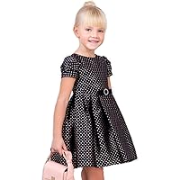 Polka Dot Jacquard Special Occasion Dress (Size 6) Blue and Pink