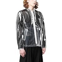 Fashion Mens Transparent Clear PVC Hooded Jacket Male Pocket See Through Hip Hop Jackets Streetwear