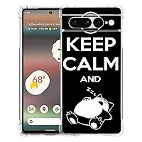 Pixel 7 Pro Case, Keep Calm Sleeping Cat Drop Protection Shockproof Case TPU Full Body Protective Scratch-Resistant Cover for Google Pixel 7 Pro