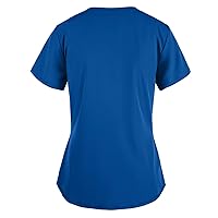 Love Print Loose Fit Long Tops for Women Summer Fall Short Sleeve V Neck Work Scrub Tops Shirt Blouses Women 2024