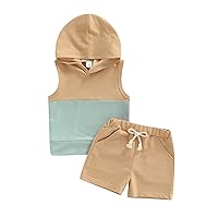 Baby Boy Summer Clothes Sleeveless Tank Tops Vest and Drawstring Shorts Toddler Outfits 2Pc Set Cute Newborn Clothes