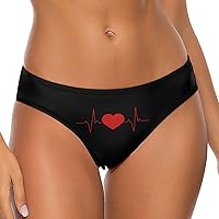 Heartbeat Line Women's Underwear Soft Seamless Thongs T-Back Panties No Show Bikini Briefs